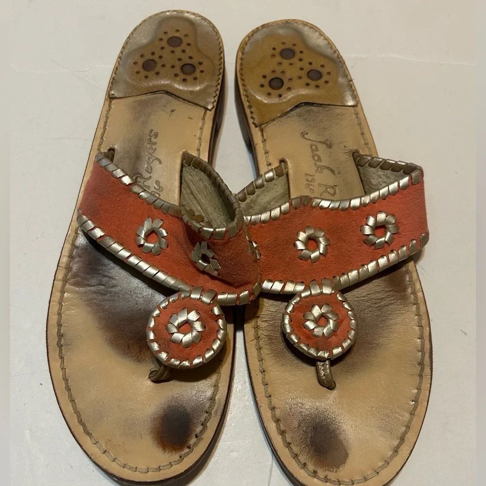 Jack Rogers Women's Tan and Brown Sandals size 10
